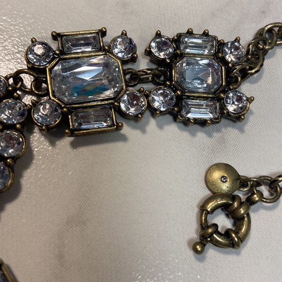 HP 🎉 ❤️ NWOT J Crew Statement Necklace. Clear stones or glass bronze gold - Picture 6 of 15